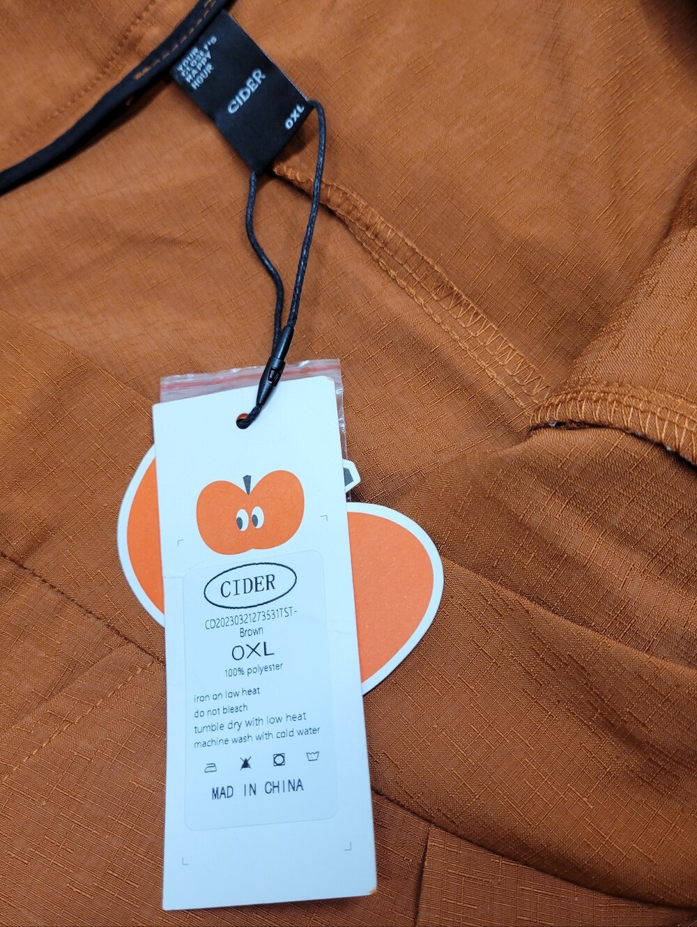 NWT Cider 2-Piece Set - Mismatched Sizing (Large Top / 0XL Pants) - Rust Orange - Picture 4 of 14